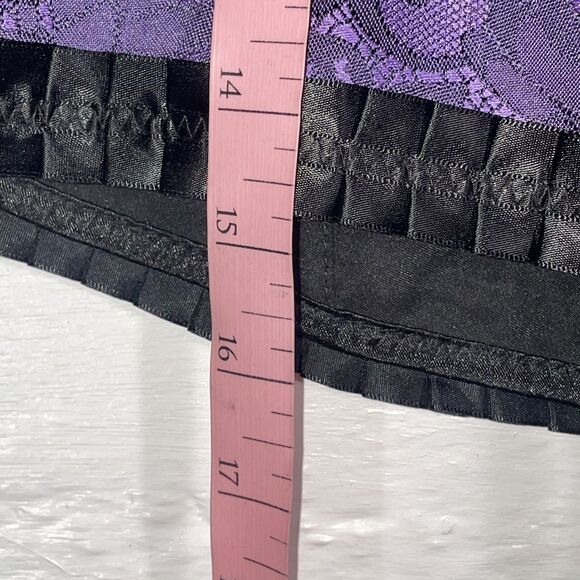 Gothic Purple Lace Corset Bustier Top 2XL Black Ribbon Trim Cosplay Witchy - Picture 10 of 10